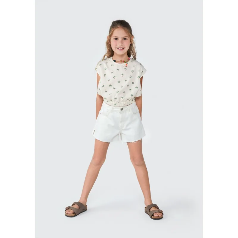 Blusa Infantil Menina Com Estampa - Bege 014