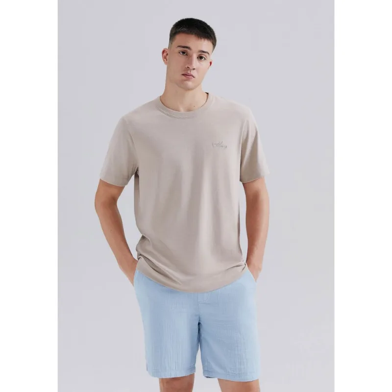 Camiseta Masculina Comfort Com Bordado - Bege XXG