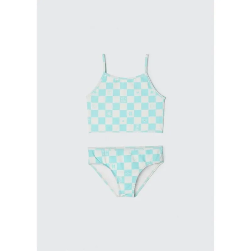 Biquíni Infantil Estampado Com Proteção UV - Azul 008
