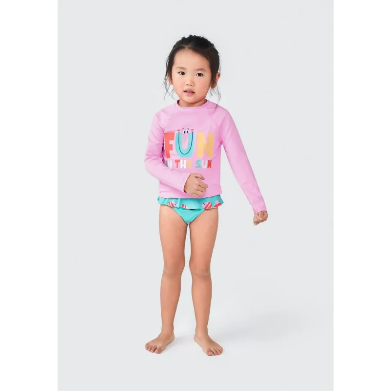 Conjunto Praia Bebê Menina Blusa + Calcinha - Rosa 09M
