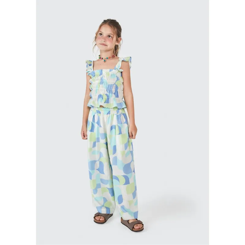 Calça Infantil Menina Pantalona - Azul 010