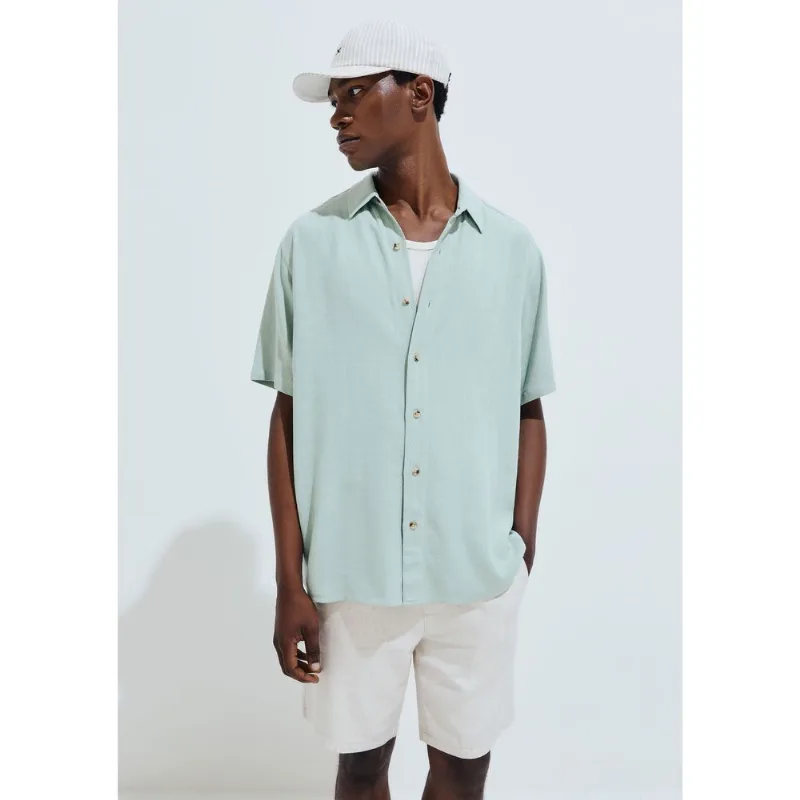 Camisa Masculina Manga Curta Regular - Verde M