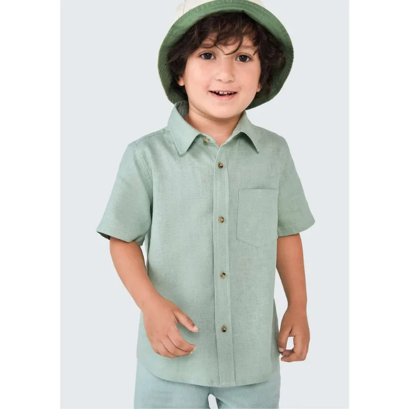 Camisa Infantil Menino Toddler Manga Curta - Verde 002