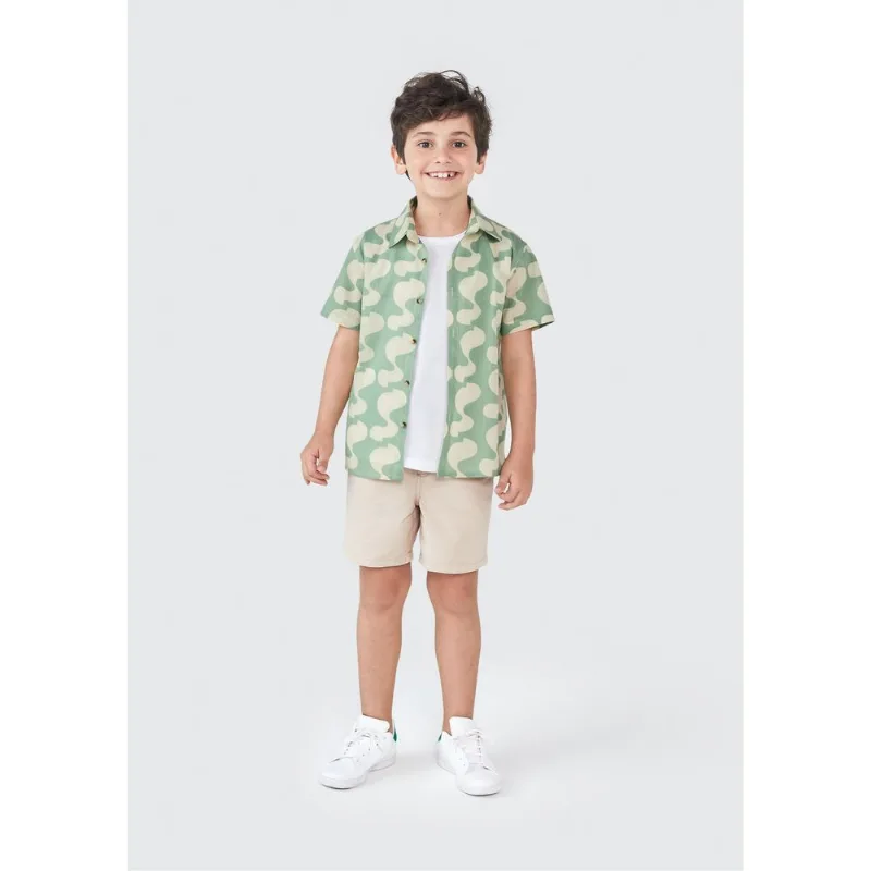 Camisa Infantil Menino Comfort Estampada - Verde 014