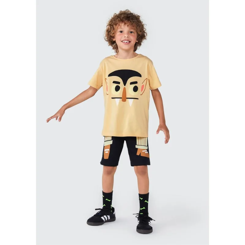 Conjunto Infantil Menino Vampiro - Amarelo 006