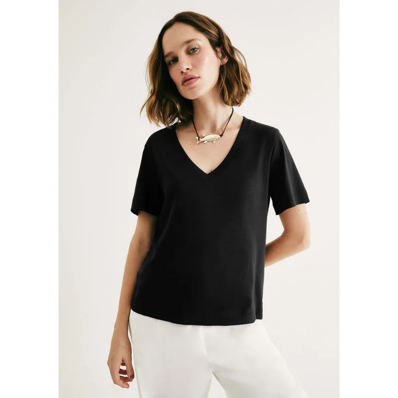 Blusa Feminina Decote V - Preto XG
