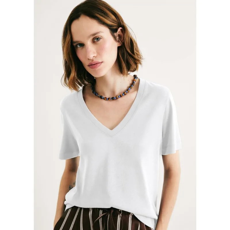Blusa Feminina Decote V - Branco G