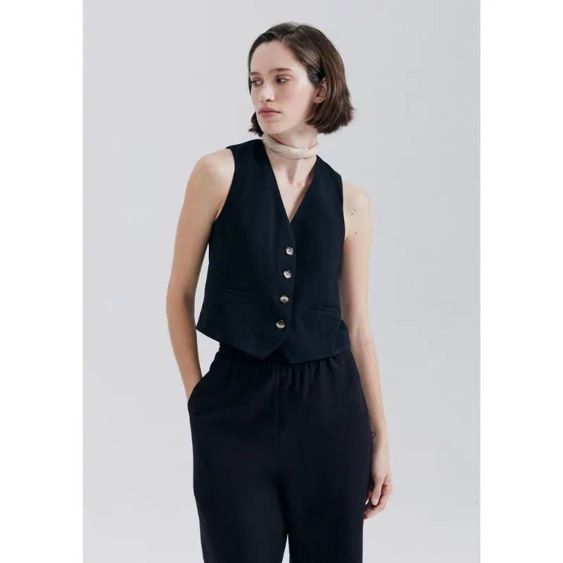 Colete Feminino Em Alfaiataria Eco - Preto G