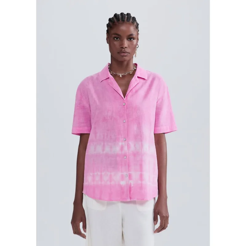 Camisa Feminina Manga Curta Tie Dye - Rosa P