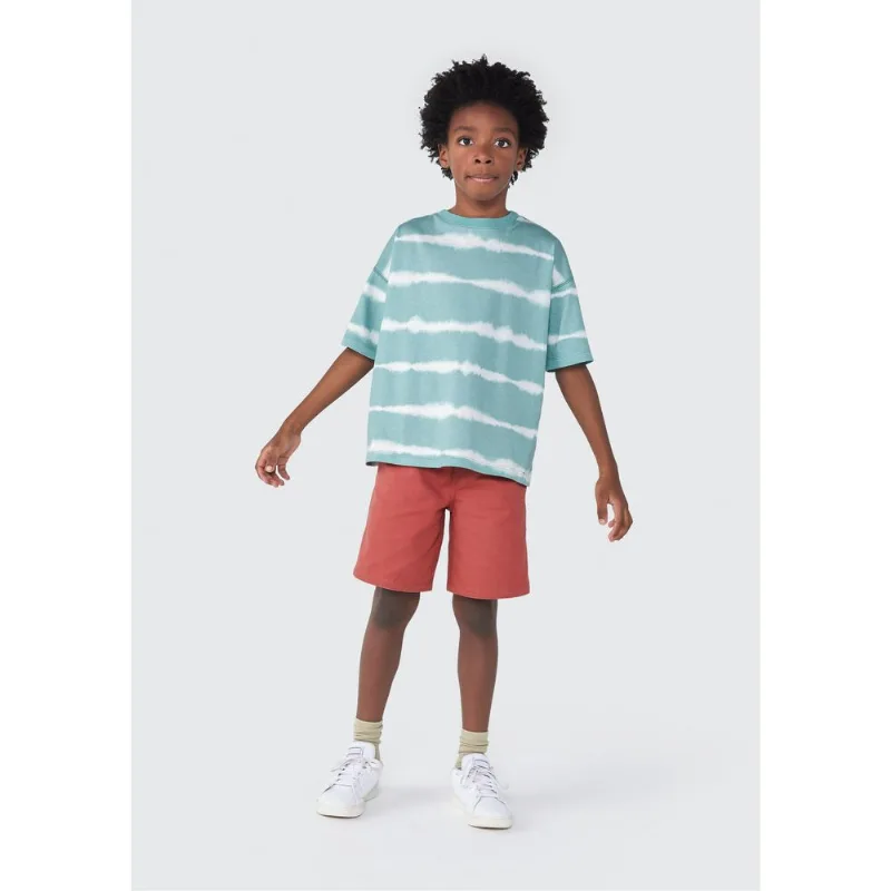 Camiseta Infantil Menino Manga Curta Em Tie dye Oversized - Verde 012