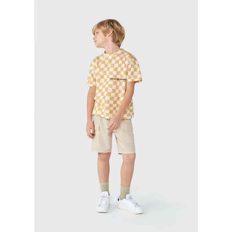 Bermuda Cargo Infantil Menino Em Sarja - Bege 014