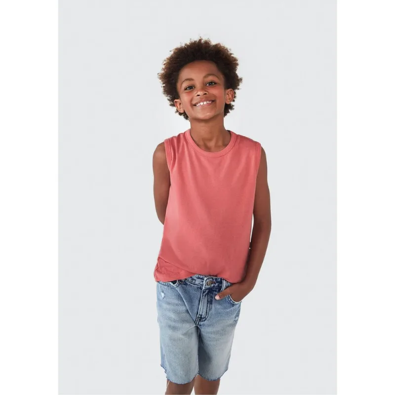 Bermuda Jeans Infantil Menino Reta - Azul 014