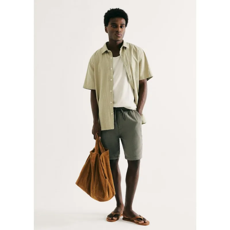 Bermuda Masculina Reta Texturizada - Verde XXG