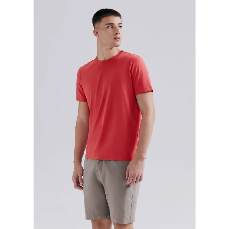 Camiseta Básica Masculina Manga Curta Pima - Vermelho XXG