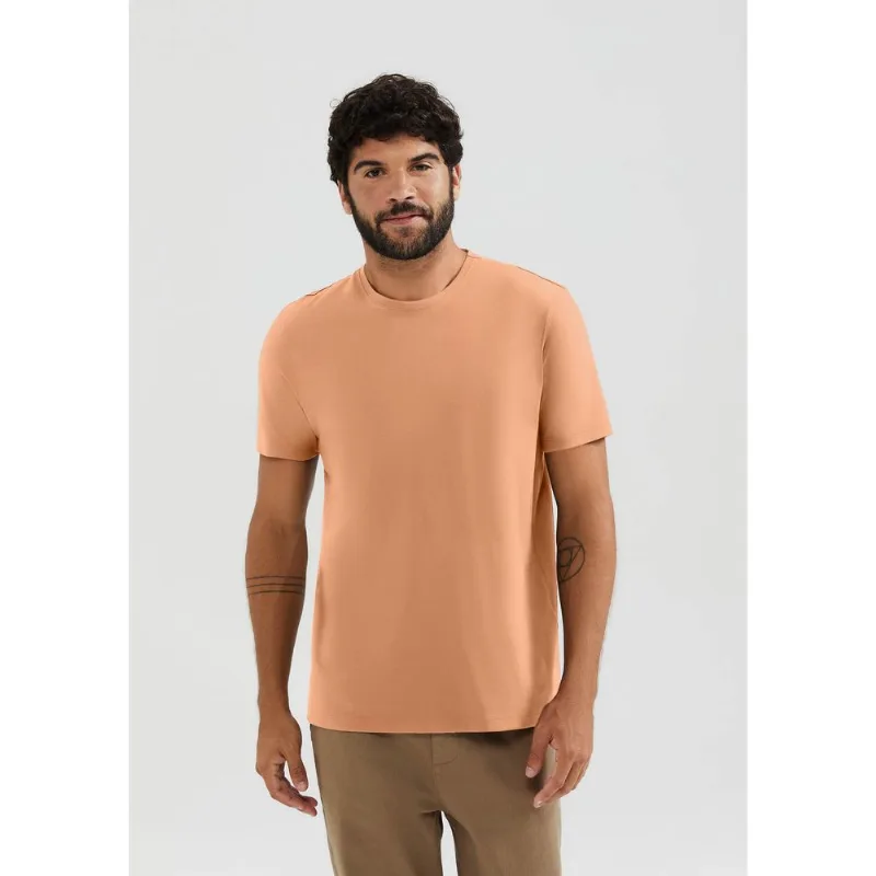 Camiseta Básica Masculina Manga Curta Pima - Marrom XP
