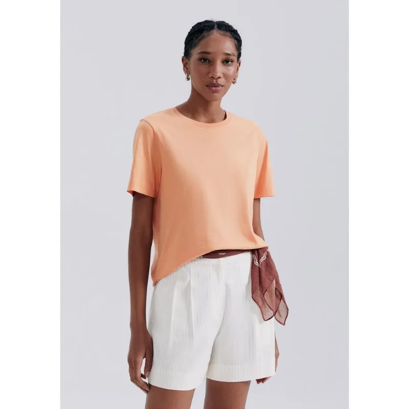 Blusa Feminina Manga Curta - Laranja XG