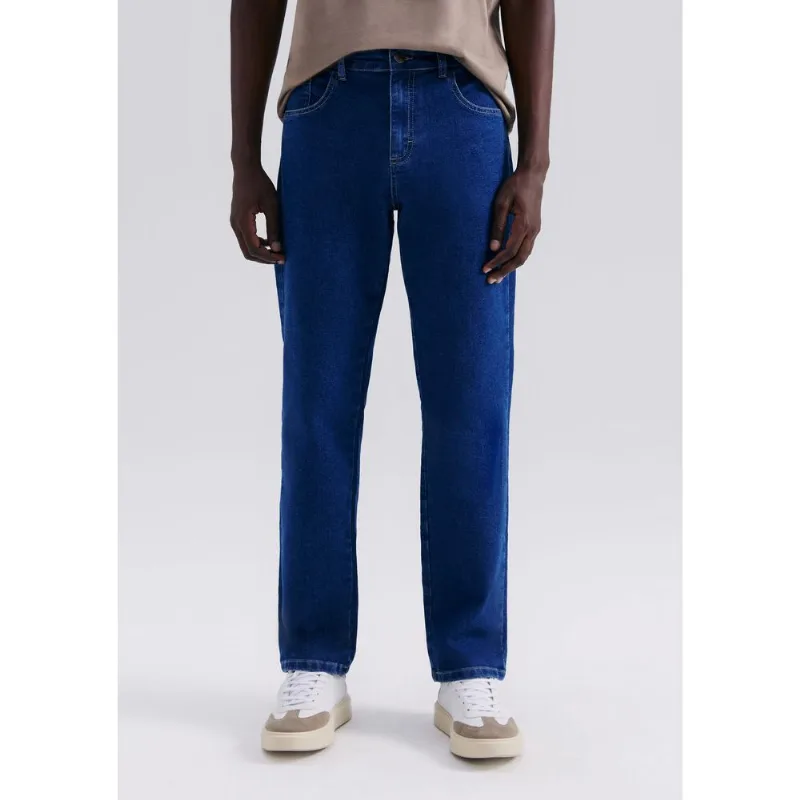 Calça Jeans Masculina Reta Com Elastano - Azul 048