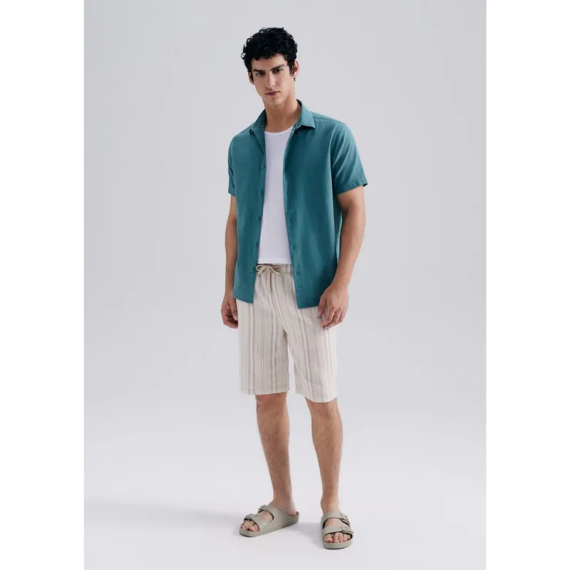 Bermuda Masculina Texturizada - Creme P