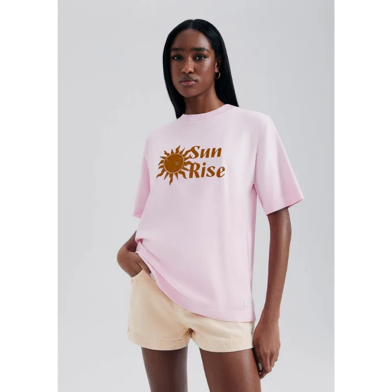 Blusa Feminina Estampada Oversized Super Cotton - Rosa XG