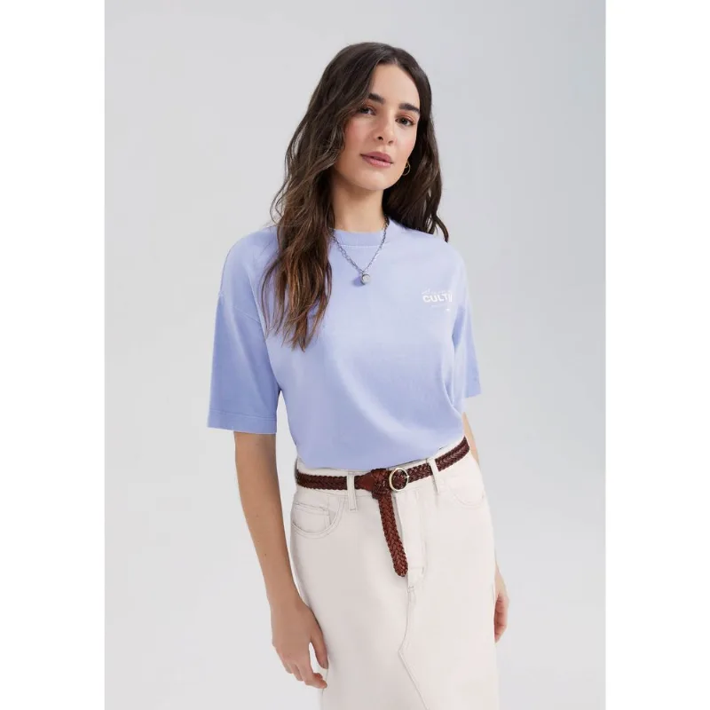 Blusa Feminina Estampada Oversized Super Cotton - Lilás P