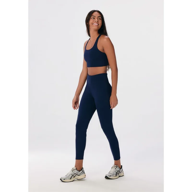 Calça Legging Esportiva Feminina Com Fio LYCRA® - Azul G