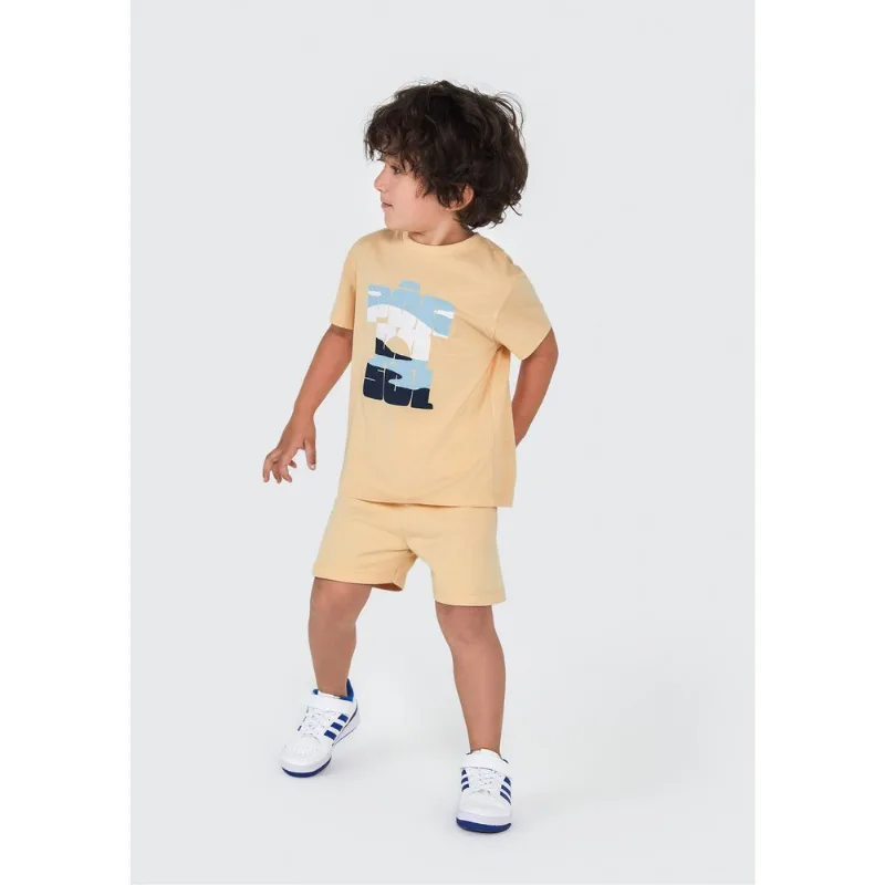 Conjunto Curto Infantil Menino Toddler - Amarelo 002