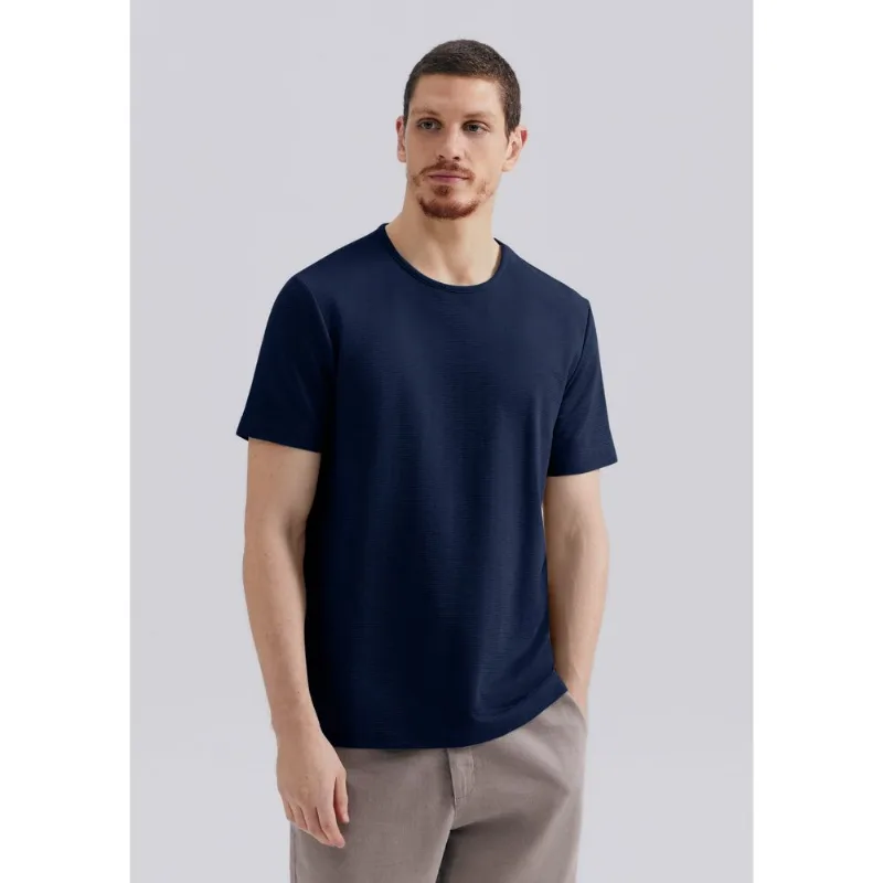 Camiseta Masculina Comfort Texturizada - Azul M