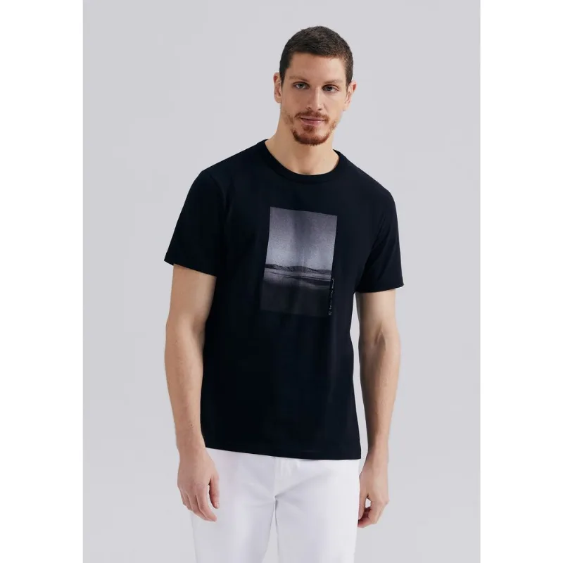 Camiseta Masculina Manga Curta Com Estampa - Preto M