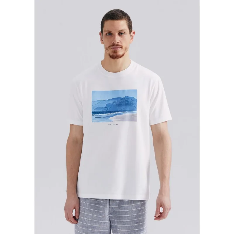 Camiseta Masculina Comfort Super Cotton Com Estampa - Off white M
