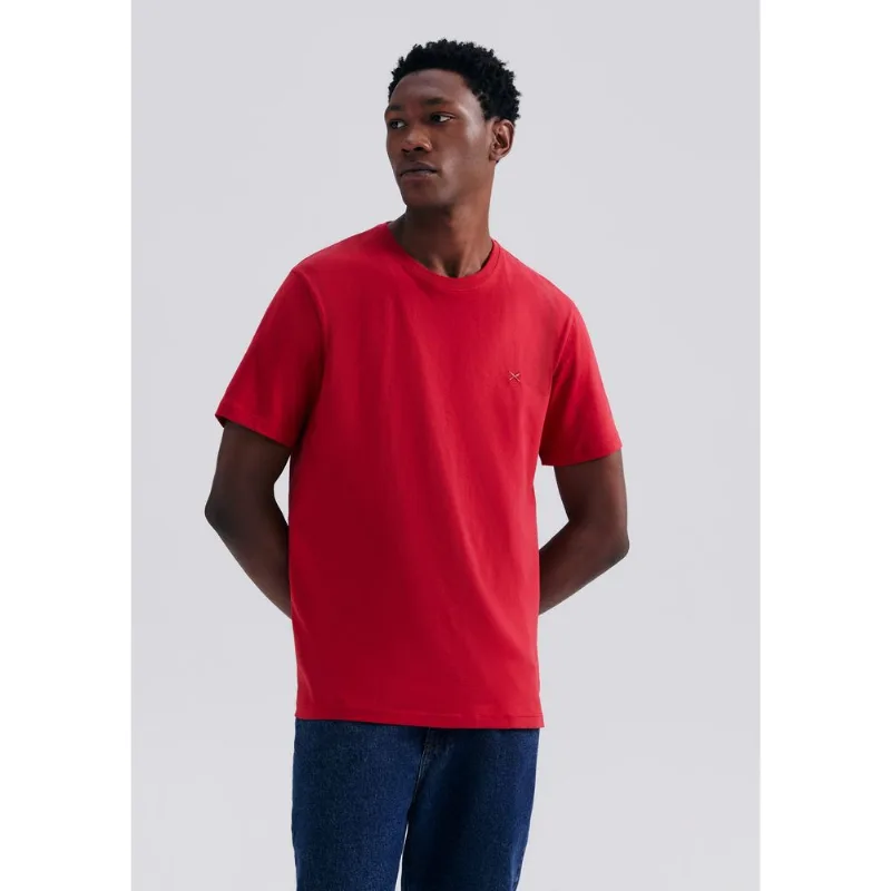 Camiseta Básica Masculina World Com Bordado - Vermelho XXG