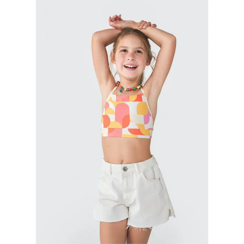 Biquíni Infantil Estampado Com Proteção UV - Off white 008