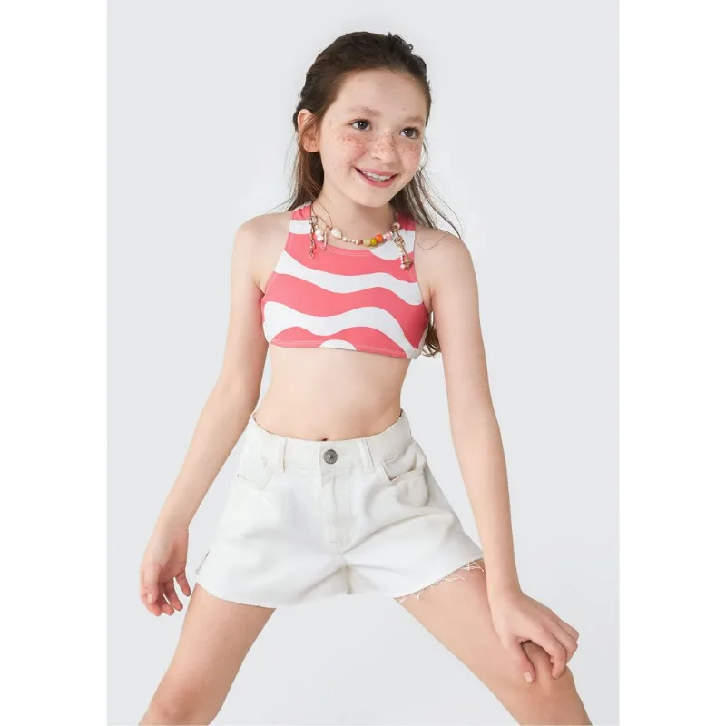 Biquíni Infantil Estampado Com Proteção UV - Rosa 002