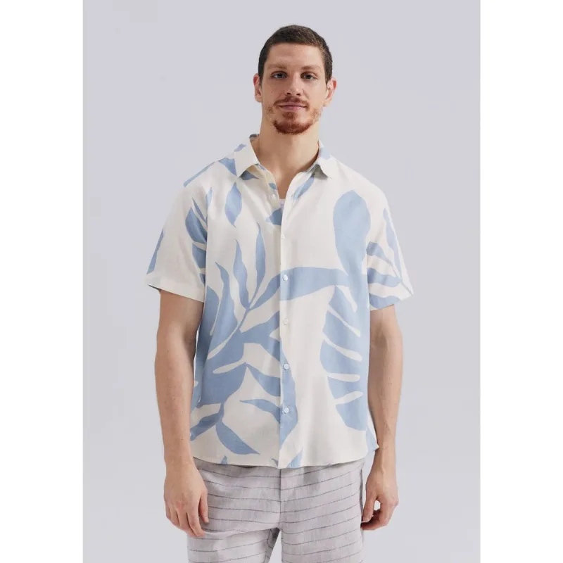 Camisa Masculina Estampada Manga Curta - Off white XG