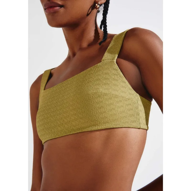 Top Biquíni Reto Texturizado Com Fio LYCRA® - Verde M