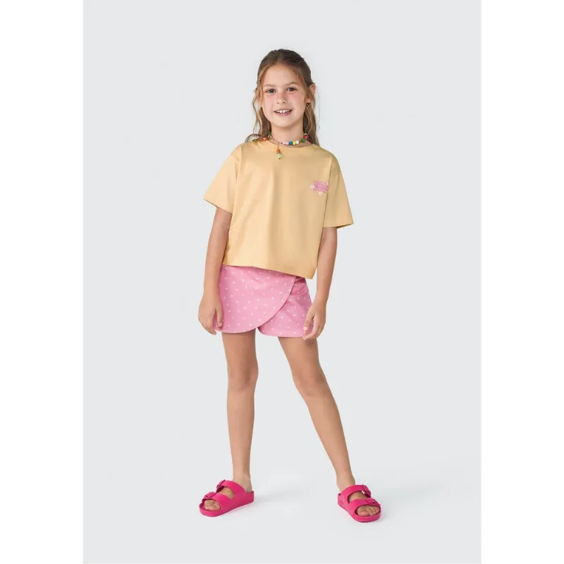 Conjunto Curto Infantil Menina - Amarelo 008