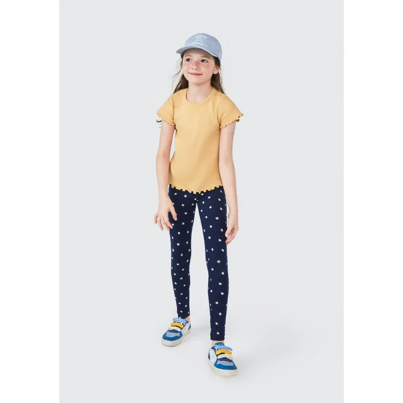 Blusa Manga Curta Infantil Menina Em Ribana - Amarelo 010