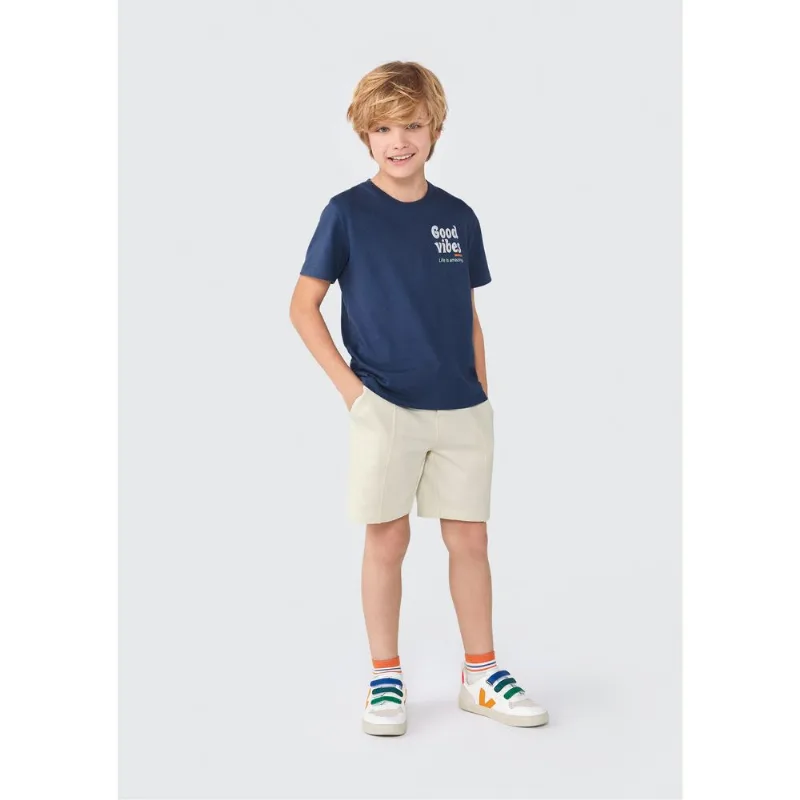 Camiseta Infantil Menino Manga Curta Com Estampa - Azul 008