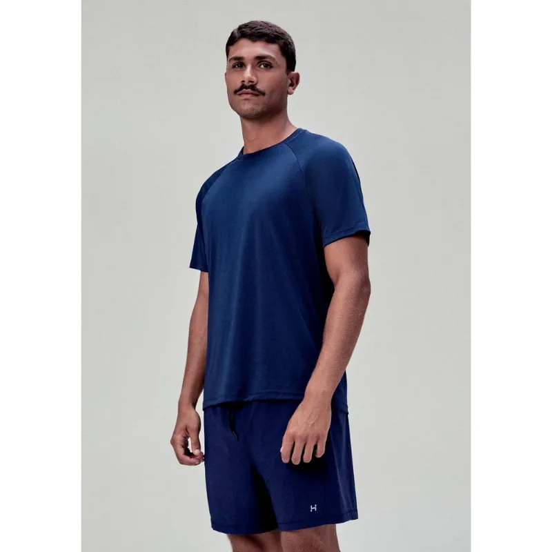 Camiseta Esportiva Masculina Recorte Texturizado - Azul G