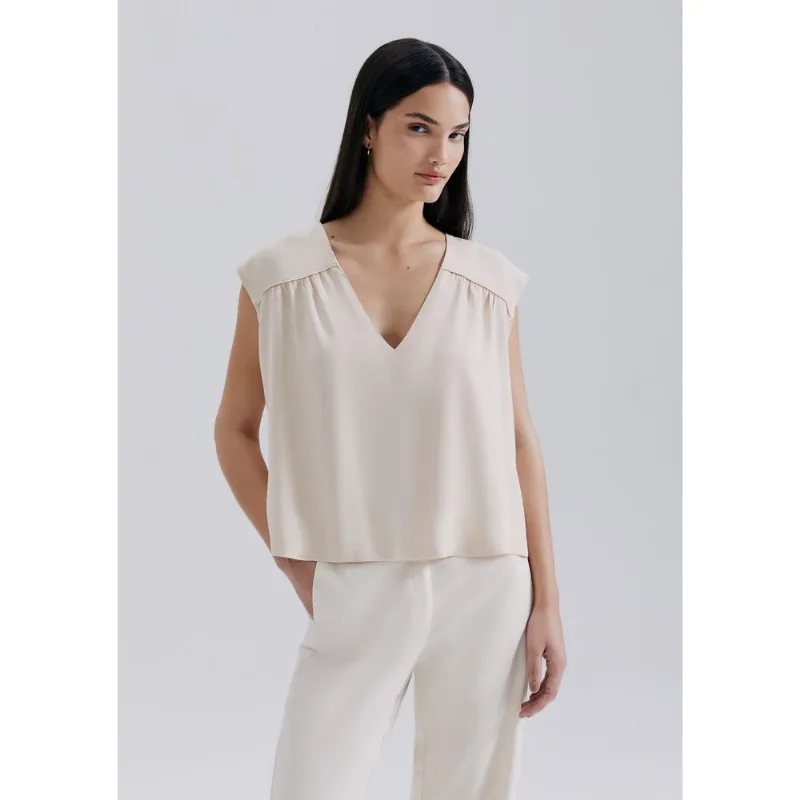 Blusa Muscle Tee Em Viscose - Nude XG
