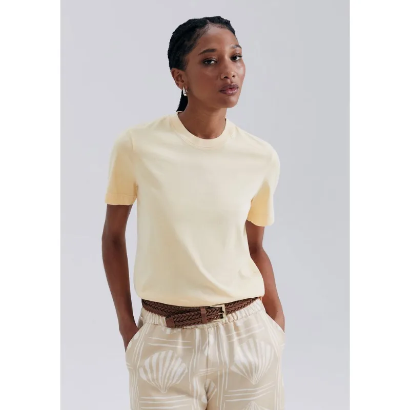 Camiseta Básica Feminina Estonada Soft - Amarelo XG