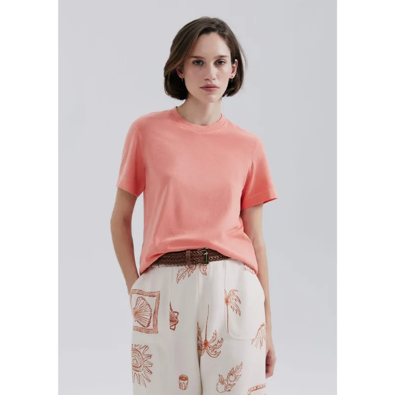 Camiseta Básica Feminina Estonada Soft - Salmão G