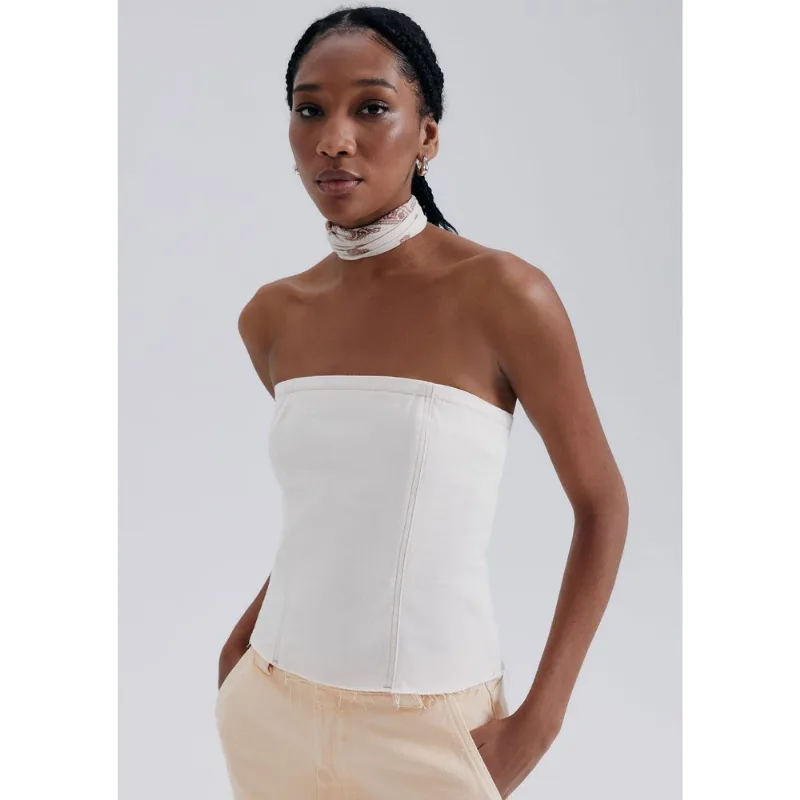 Top De Sarja Sem Alças - Off white P