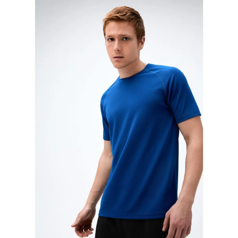 Camiseta Esportiva Masculina Manga Curta Raglan - Azul M