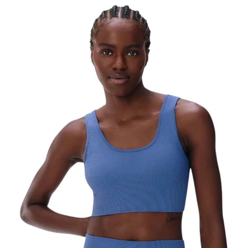 Top Esportivo Feminino G Hering Sports Canelado Sem Costura Azul (MP)