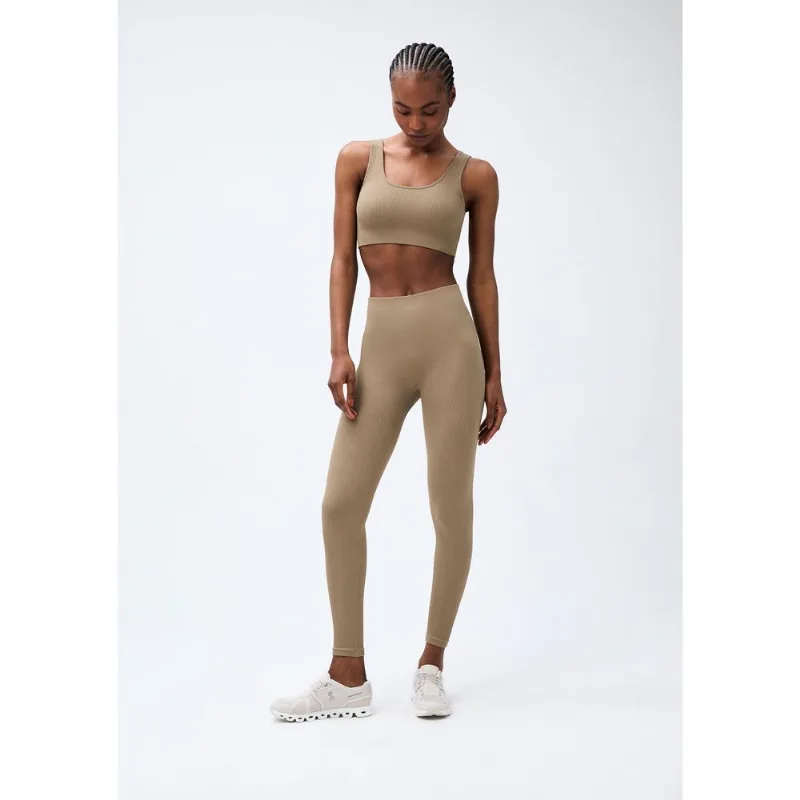 Calça Legging Feminina Canelada Sem Costura - Bege P