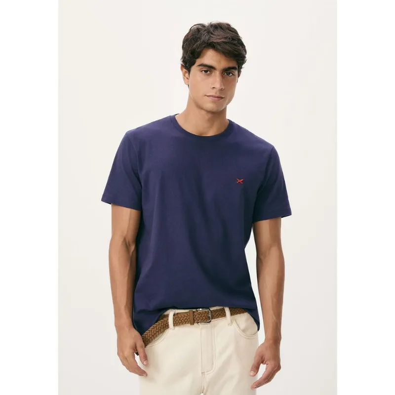 Camiseta Básica Masculina World Com Bordado - Azul G