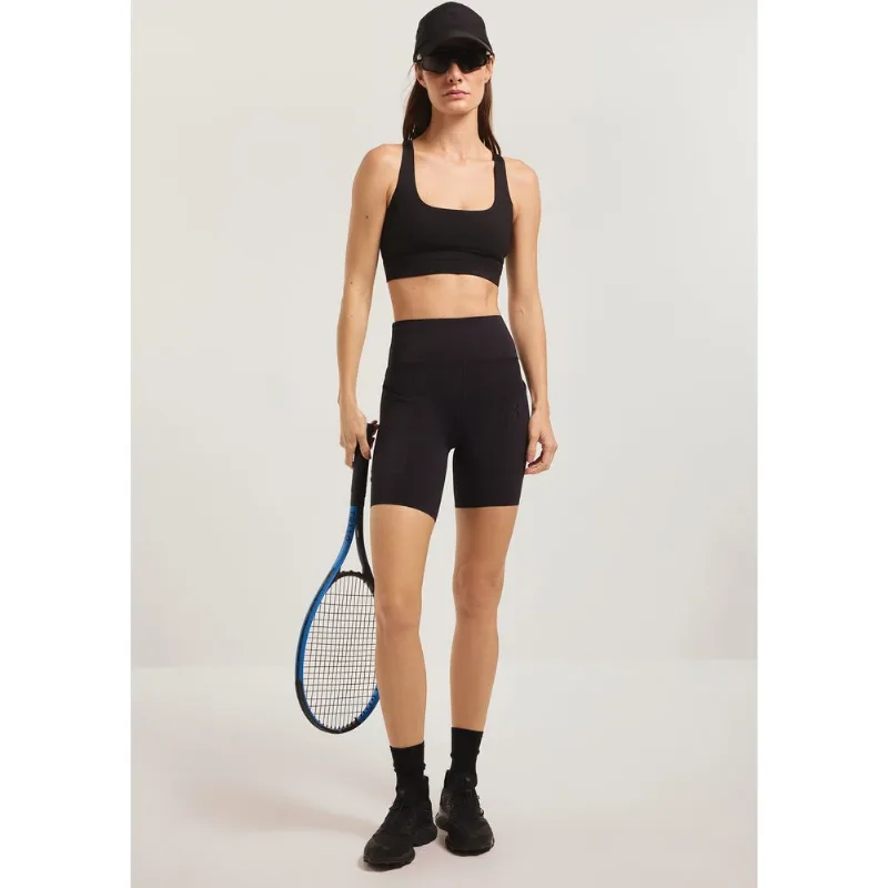 Bermuda Ciclista Feminina 6 Bolsos Com Corte A Laser - Preto M