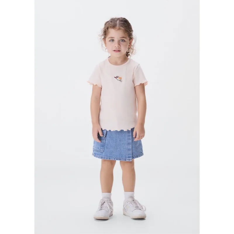 Blusa Infantil Menina Toddler Com Bordado - Rosa 002