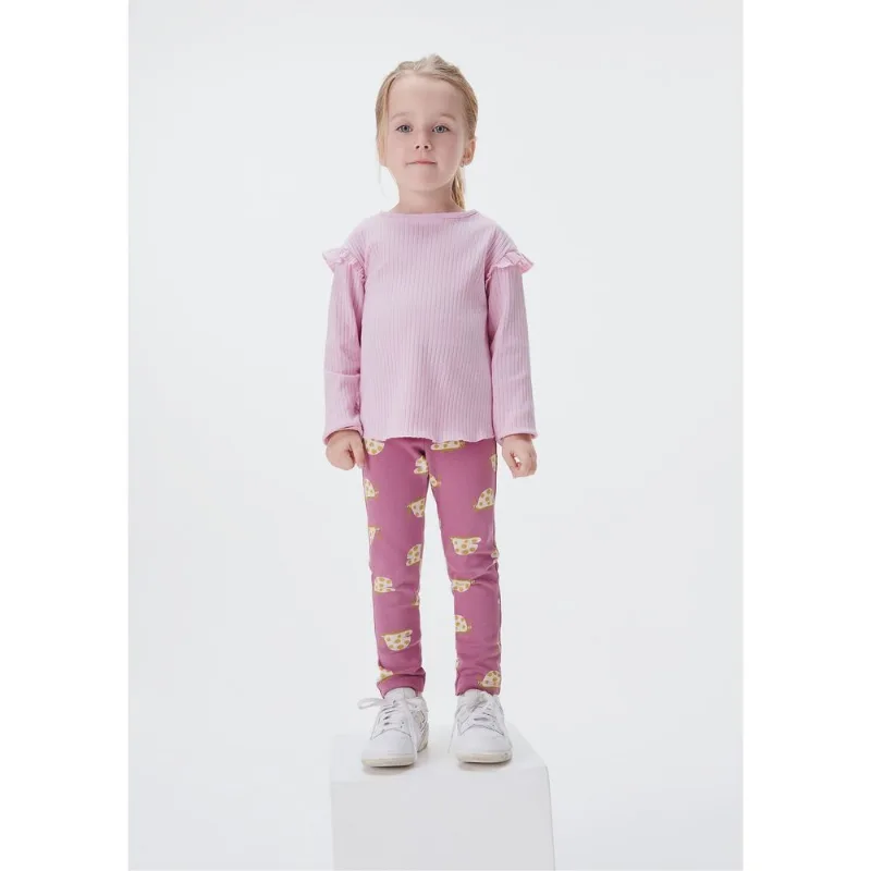 Calça Legging Infantil Menina Toddler Listrada - Rosa 004