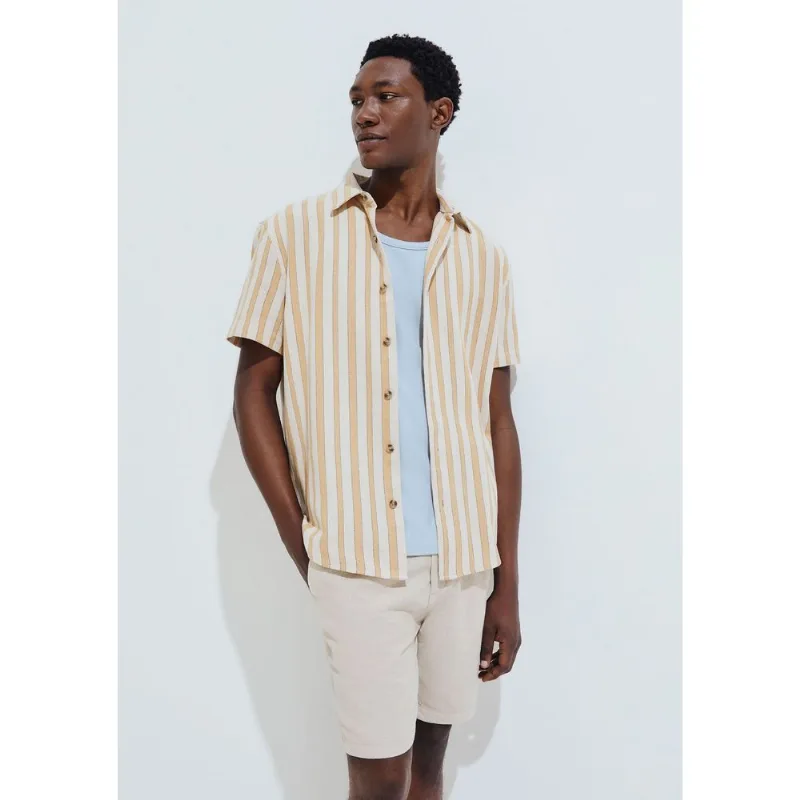 Camisa Masculina Manga Curta Listrada - Amarelo G